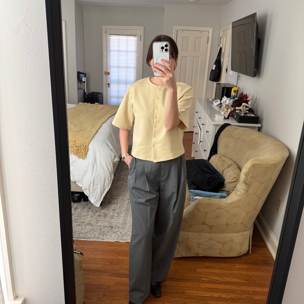 Button-up crew-neck top, never worn